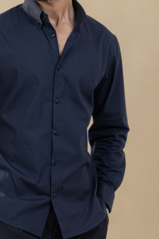 Mayfair Shirt | Deep Blue | Organic Cotton