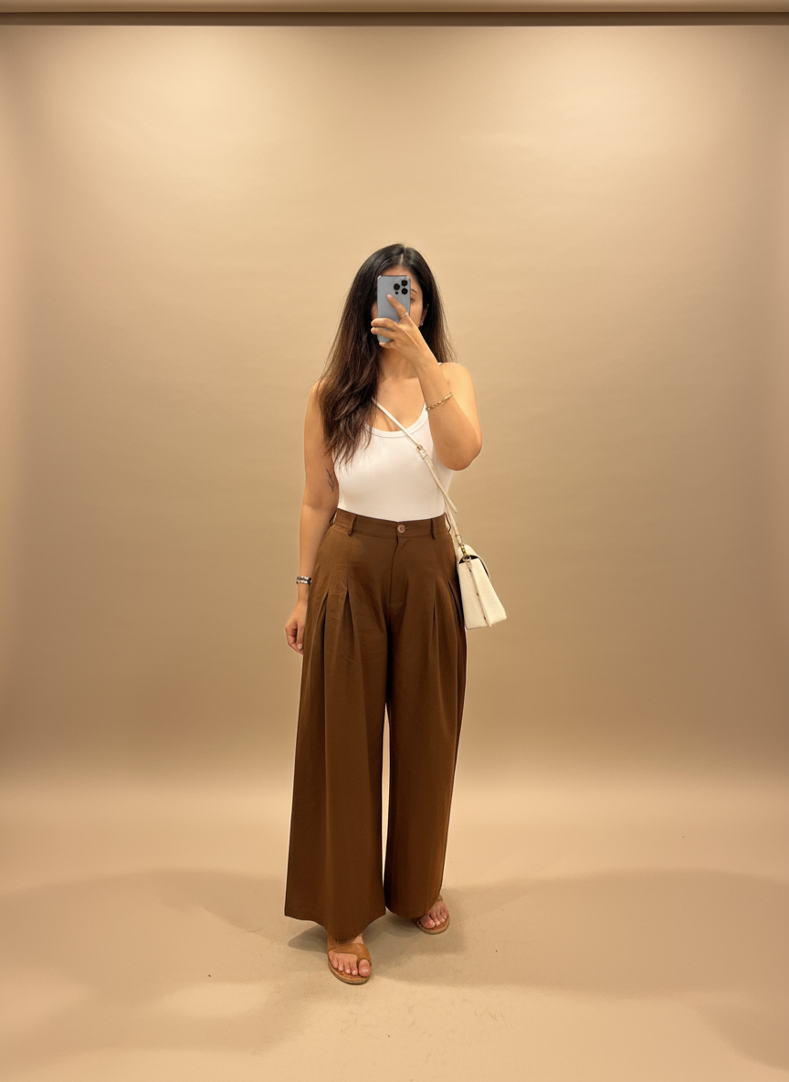 Omay Brown Windsor Trousers - Cotton Khadi