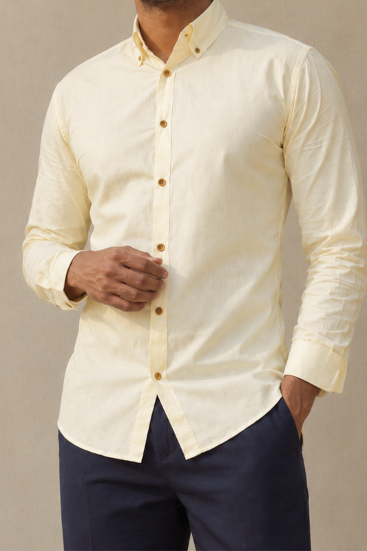 Mayfair Shirt | Warm Vanilla | Organic Cotton | Slim Fit