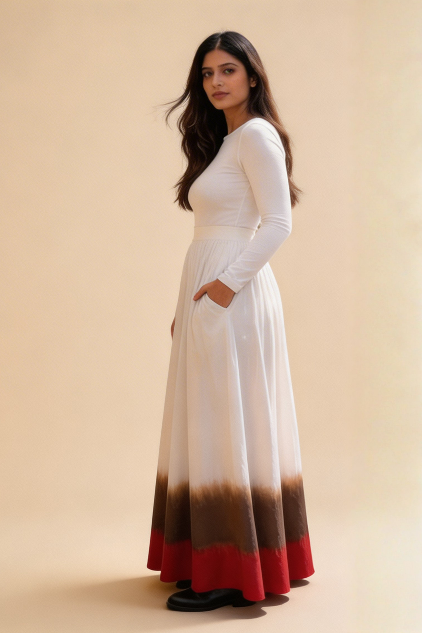 Josephine Skirt | Red Chocolate | Banana Fabric