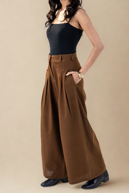Windsor Trousers | Brown | Cotton Khadi
