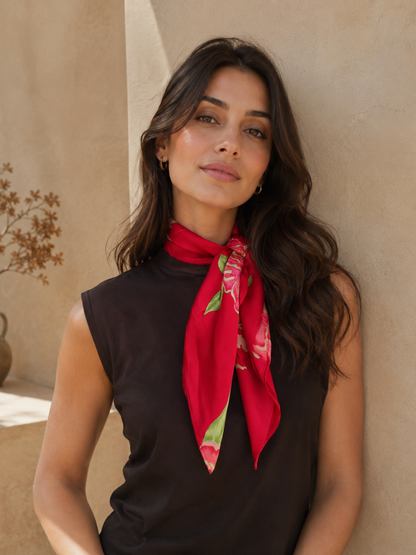 Scarlet Bloom Scarf