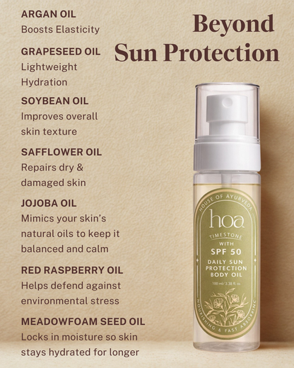 Time Stone SPF 50 Body Oil – Hydrating Glow & Sun Protection