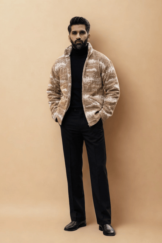 Drift Jacket - Sand | Jacquard fabric