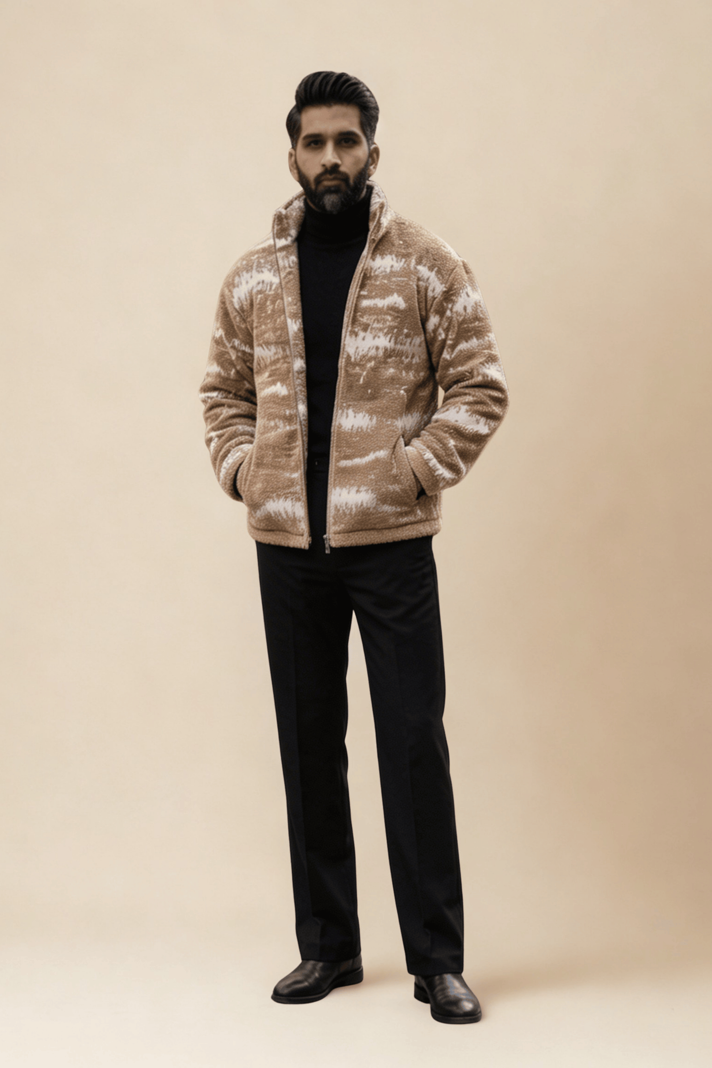 Drift Jacket - Sand | Jacquard fabric