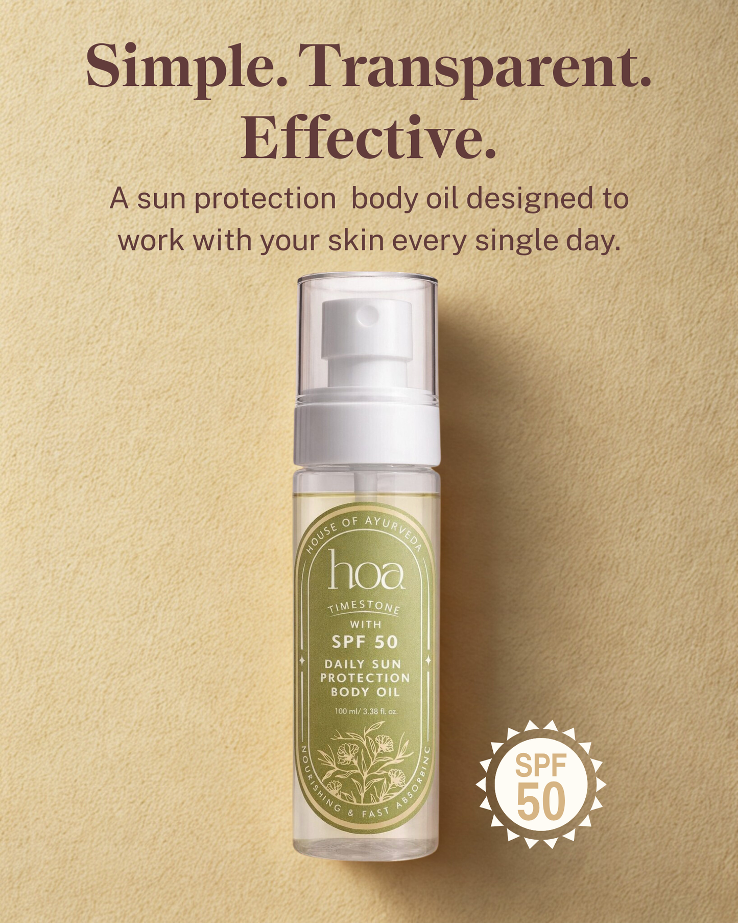 Time Stone SPF 50 Body Oil – Hydrating Glow & Sun Protection