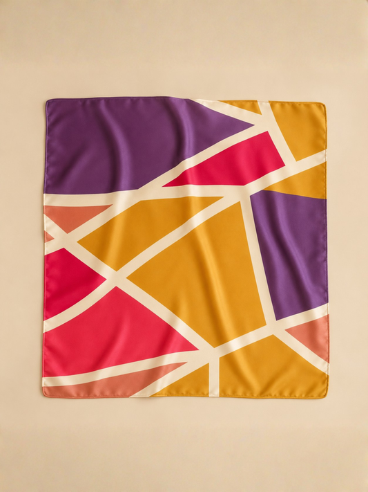 Sunset Geometry | Modal Silk Scarf