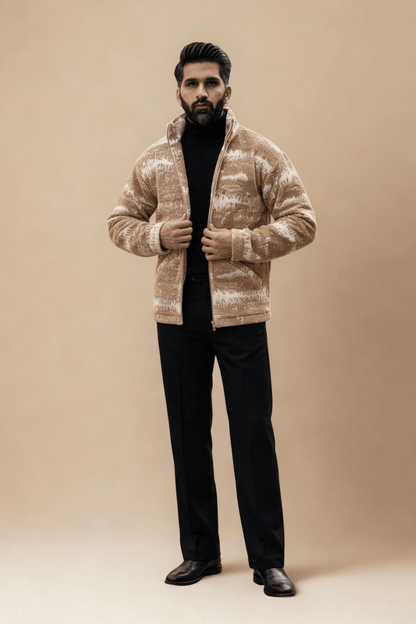 Drift Jacket - Sand | Jacquard fabric