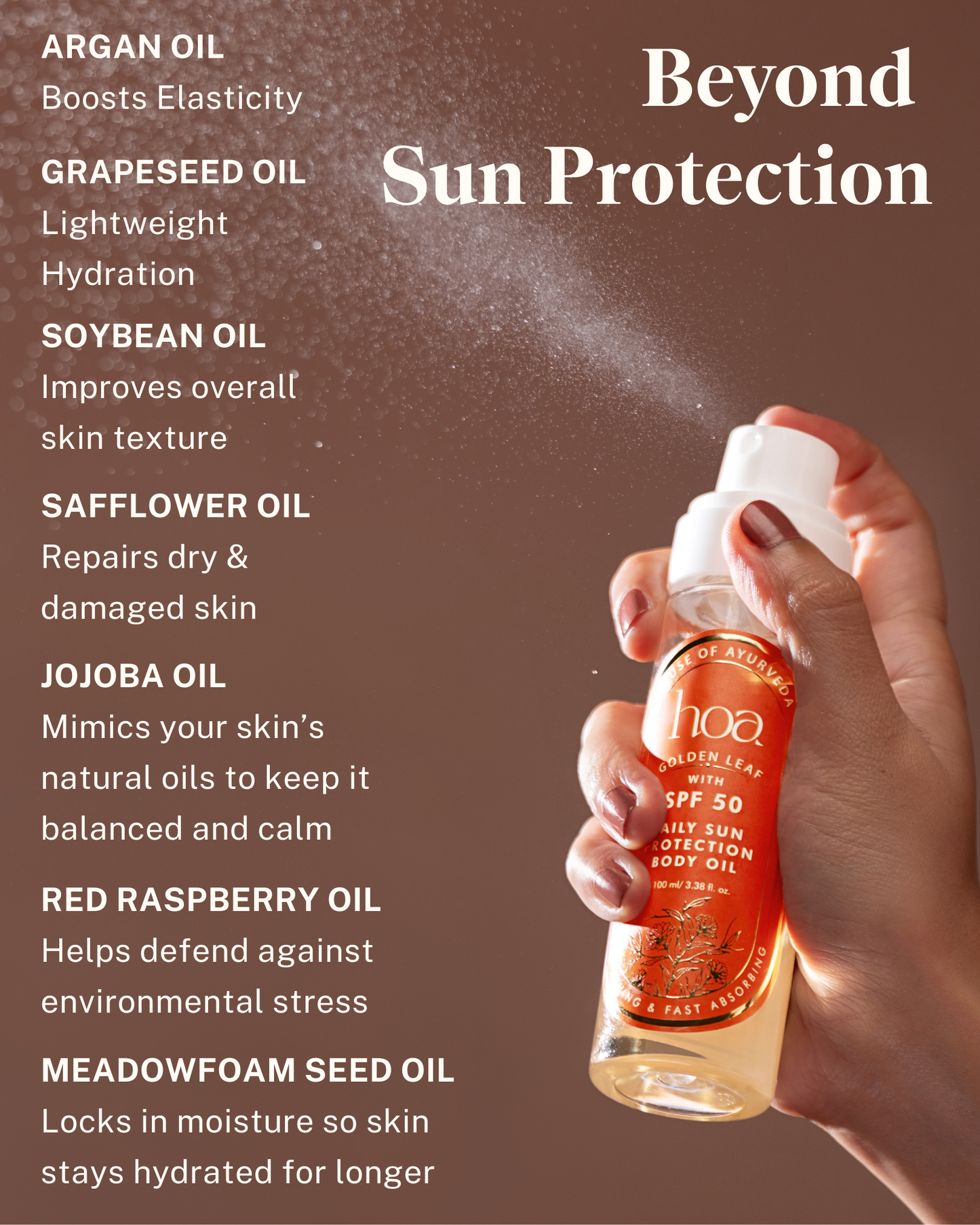 HOA Golden Leaf Daily Sun Protection Body Oil with SPF 50