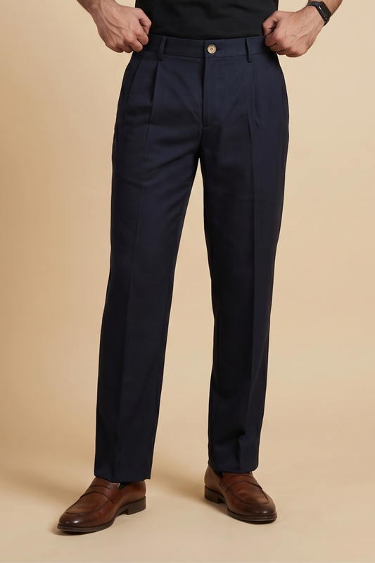 Kensington Trousers | Midnight Blue | Organic Cotton Canvas