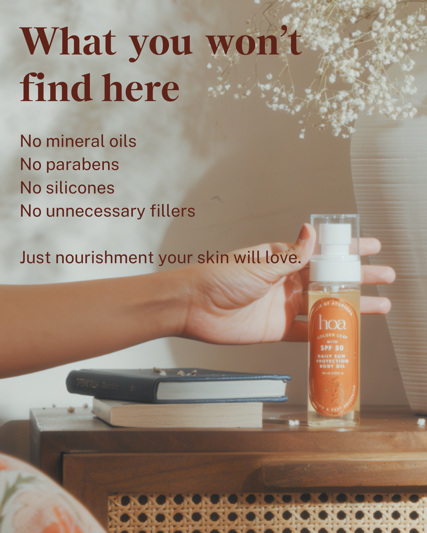 HOA Golden Leaf Daily Sun Protection Body Oil with SPF 50