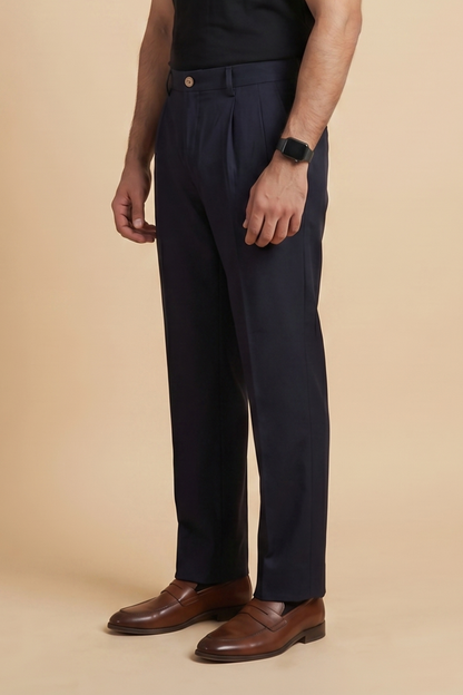 Kensington Trousers | Midnight Blue | Organic Cotton Canvas