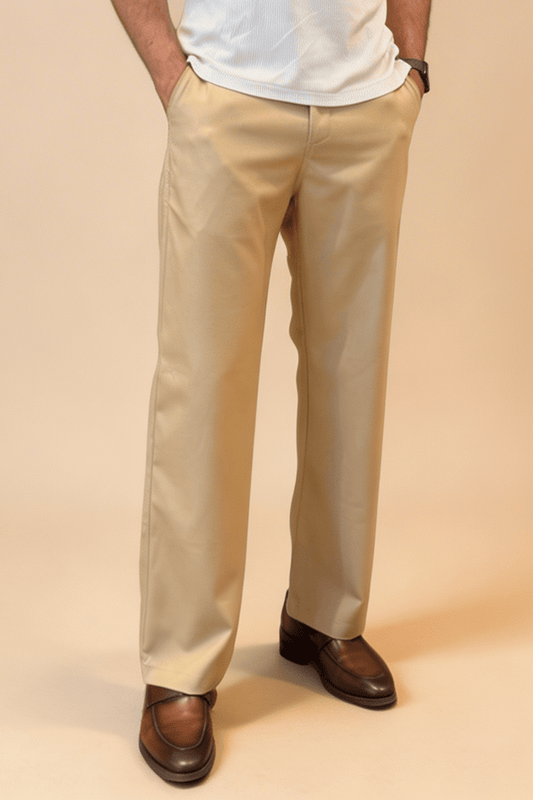 Regent Trousers | Beige | Tailored Wide Leg