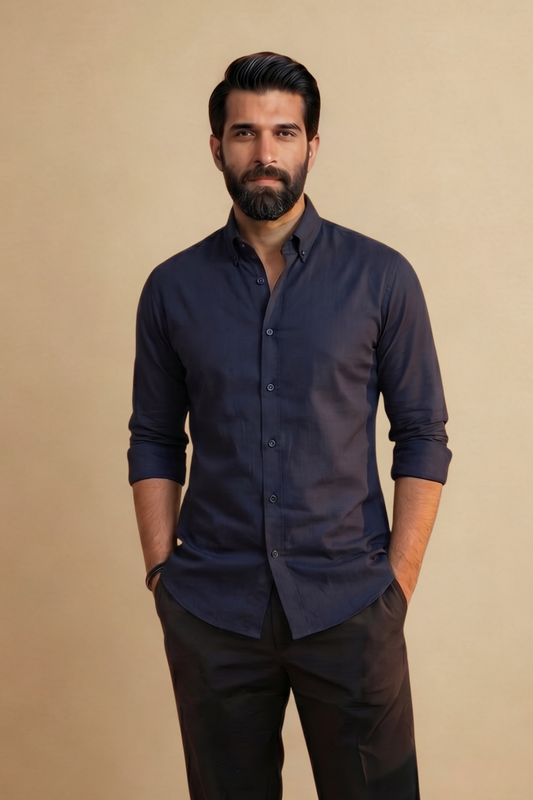 Mayfair Shirt | Deep Blue | Organic Cotton