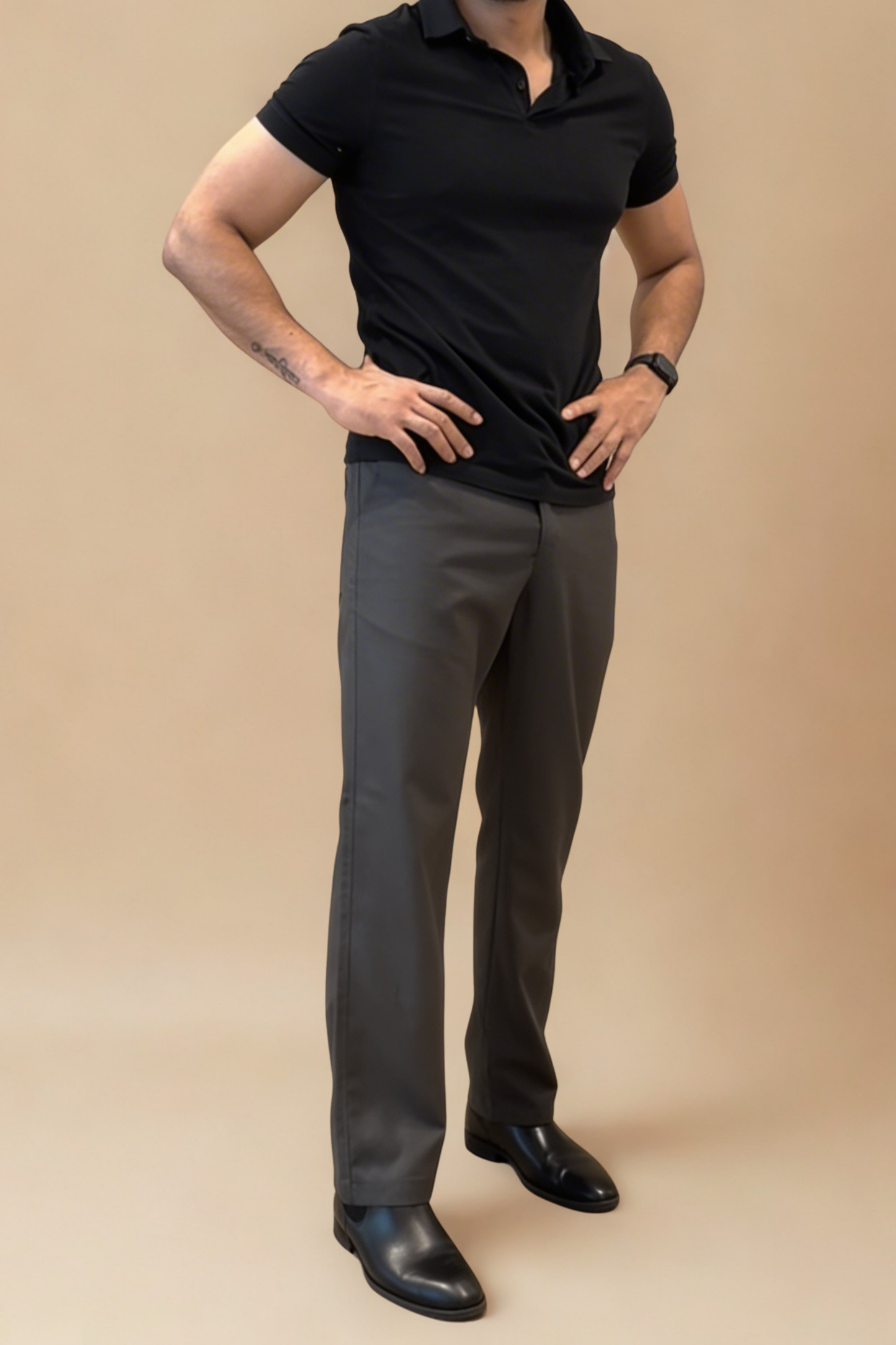 Regent Trousers | Grey | Tailored Wide Leg