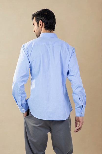 Slim fit Mayfair Shirt | Powder Blue | Organic Cotton