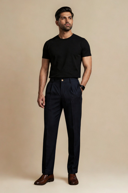 Kensington Trousers | Midnight Blue | Organic Cotton Canvas