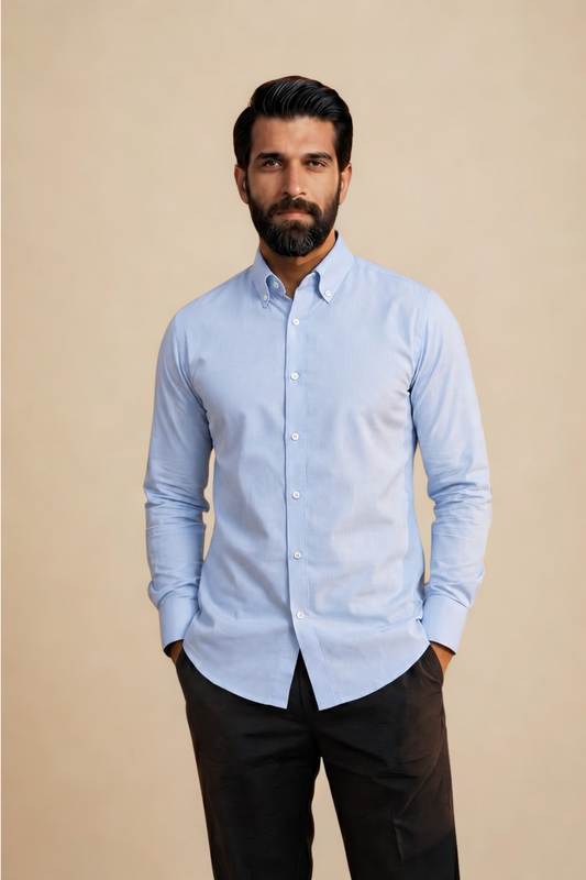 Mayfair Shirt | Powder Blue | Organic Cotton