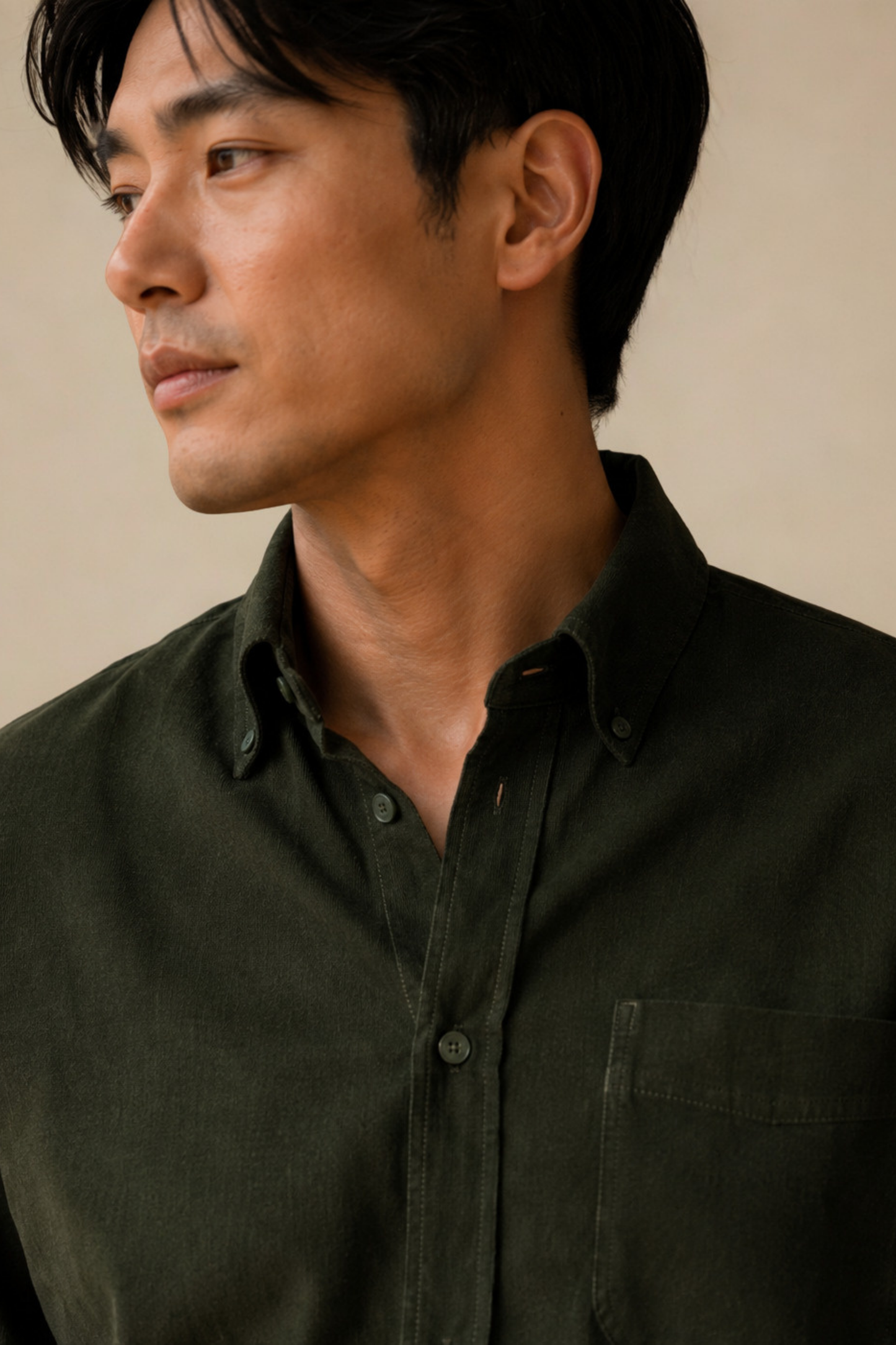 Tokyo Edit Shirt | Moss Green | Japanese Cotton