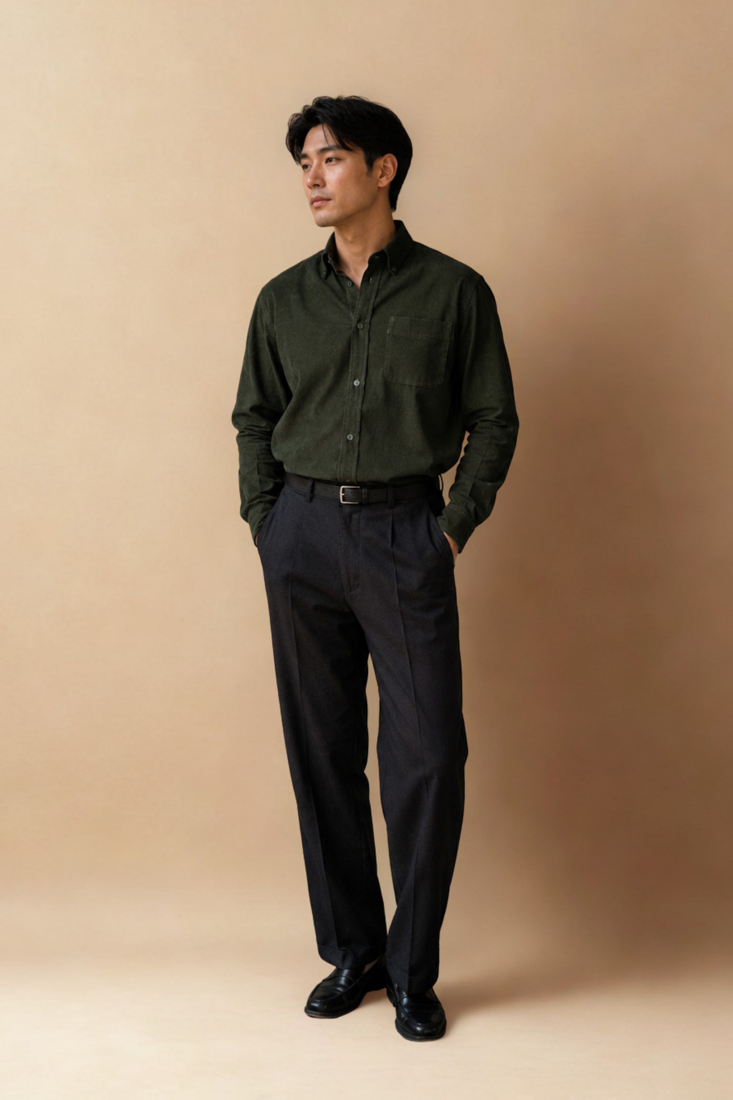 Tokyo Edit Shirt | Moss Green | Japanese Cotton