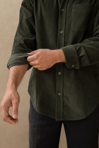 Tokyo Edit Shirt | Moss Green | Japanese Cotton