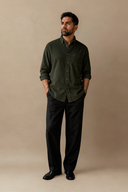 Tokyo Edit Shirt | Moss Green | Japanese Cotton