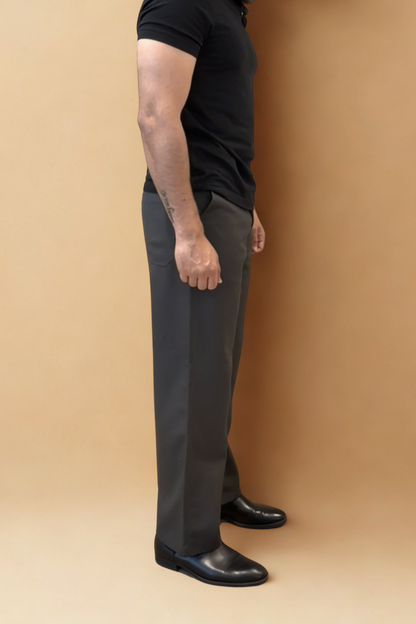 Regent Trousers | Grey | Tailored Wide Leg