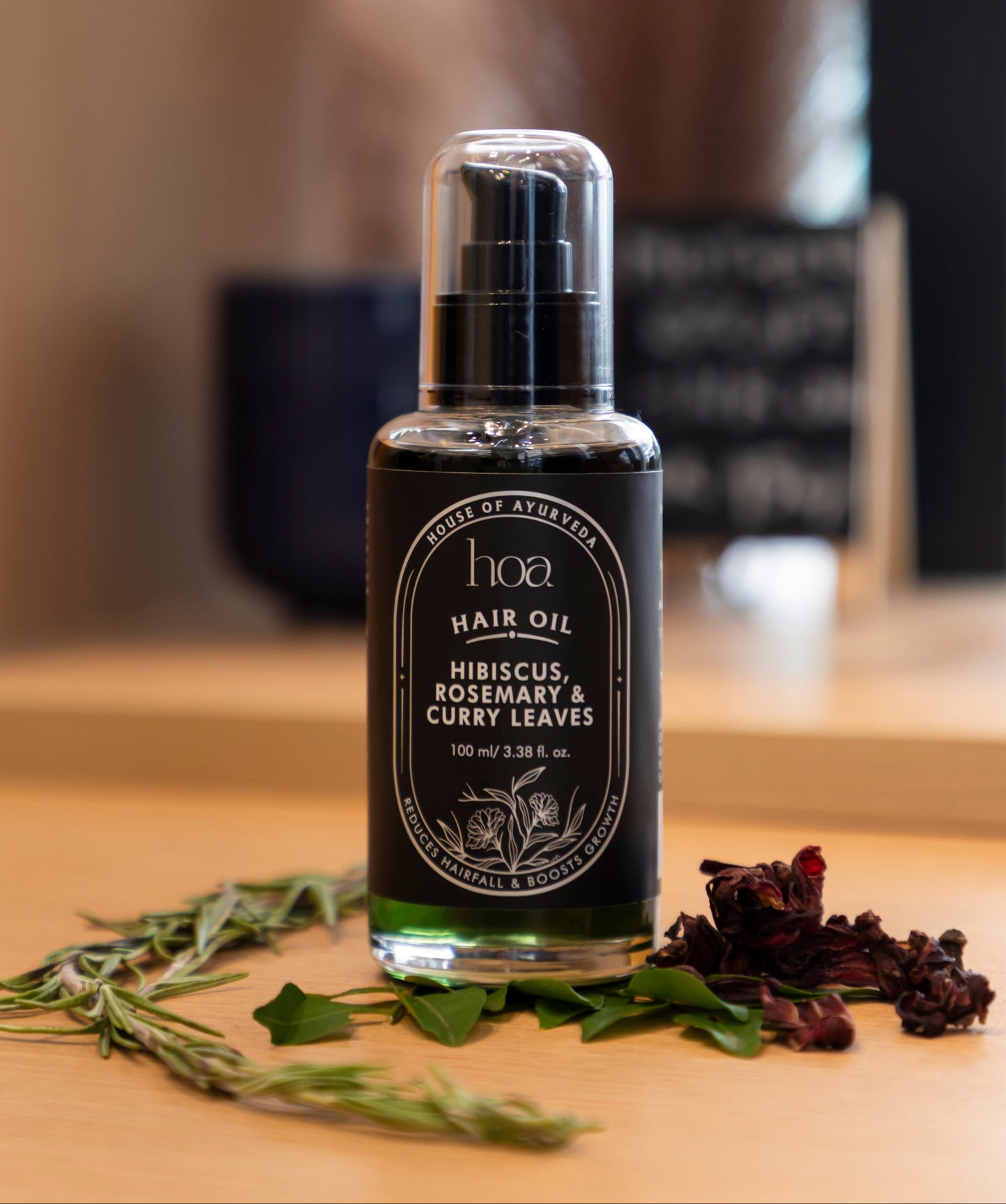 HOA Hibiscus, Rosemary & Curry Leaves Hair Oil
