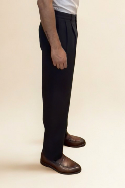 Kensington Trousers | Black | Relaxed Straight Fit | Organic Cotton Canvas