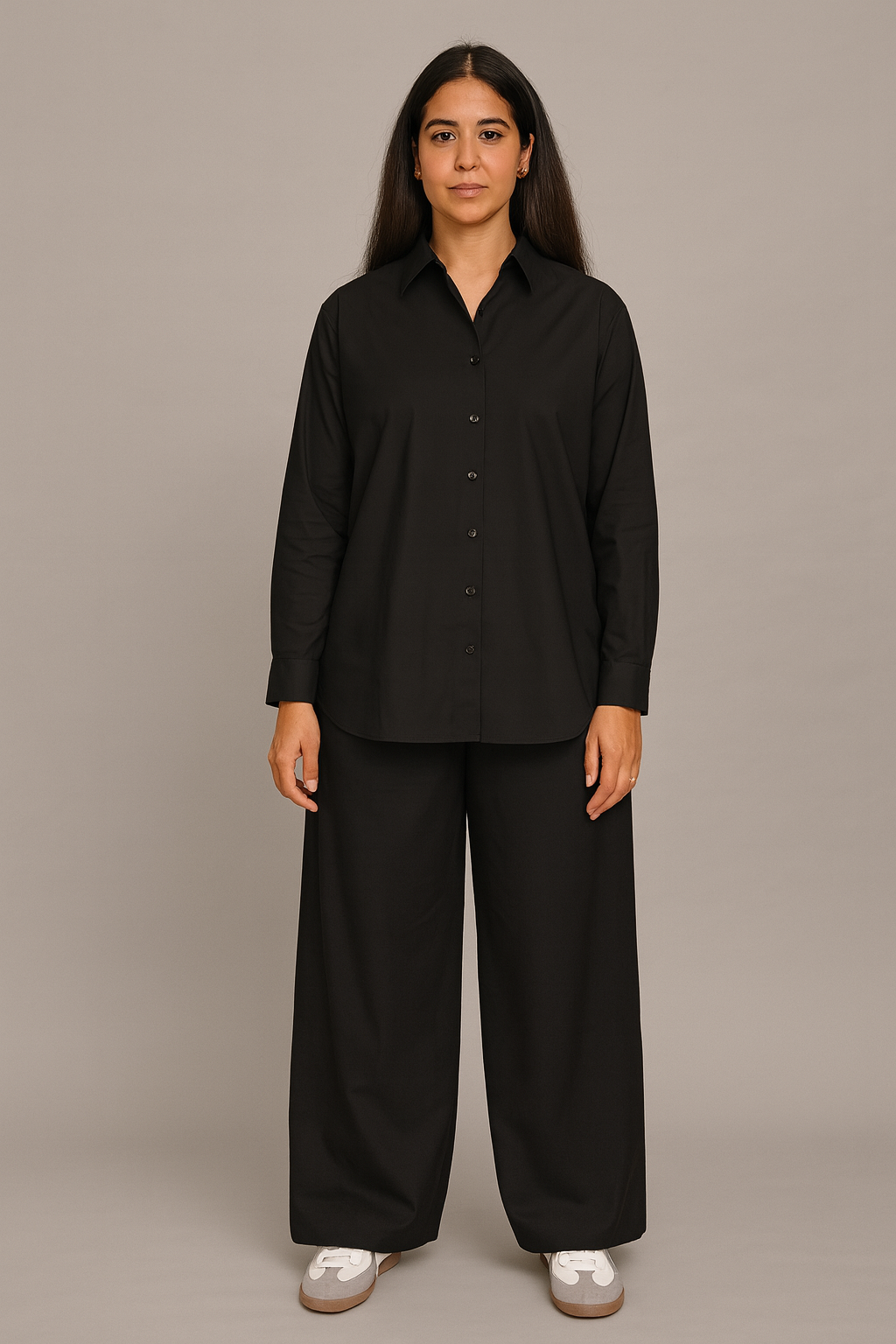 Omay Classic Black Oxford Shirt - 100% Cotton