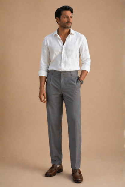 Kensington Trousers | Gunmetal Grey | Organic Cotton Canvas