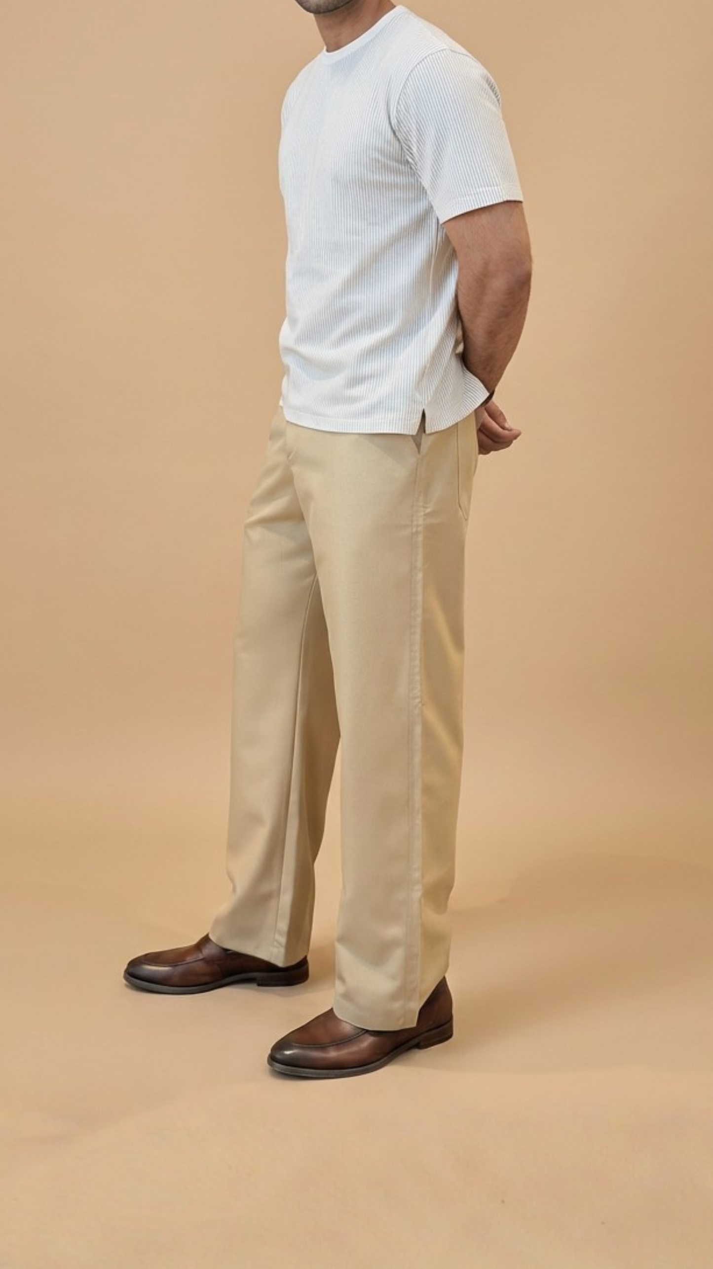 Regent Trousers | Beige | Tailored Wide Leg