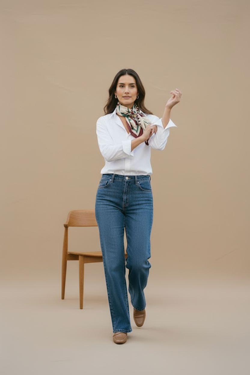 Omay Classic White Oxford Shirt - 100% Cotton