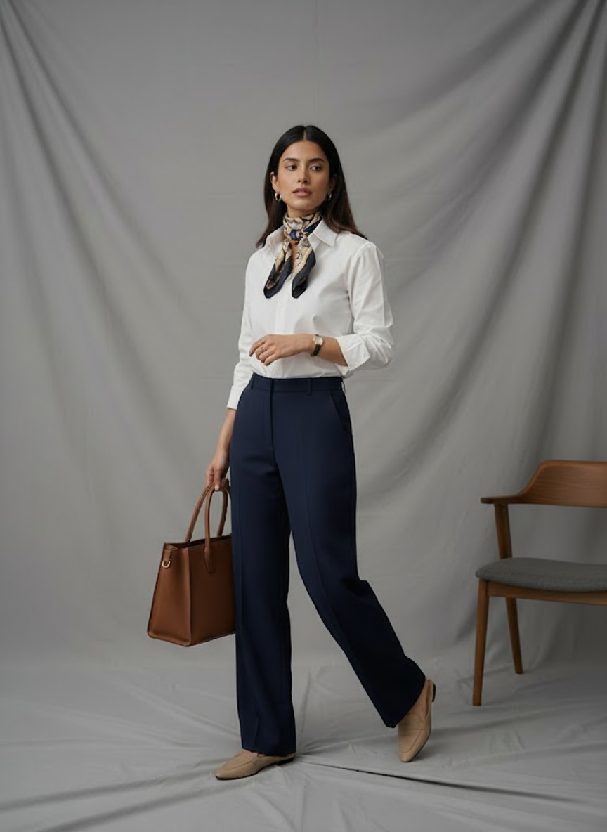 Omay Classic White Oxford Shirt - 100% Cotton