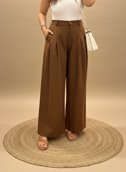 Omay Brown Windsor Trousers - Cotton Khadi