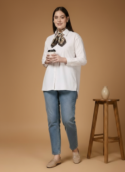 Omay Classic White Oxford Shirt - 100% Cotton